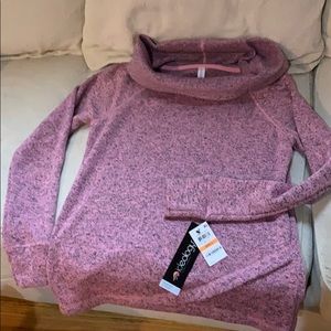 Pink fleece pullover